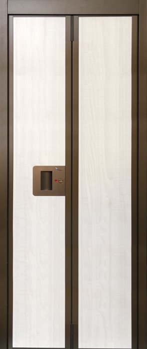 Brown White bifold aluminium door